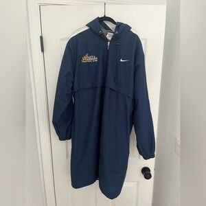Nike Navy and White Hooded Aquatics Team Jacket